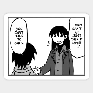 Mudwizard draws that panel of sakaki's conflict solving skill with cats / azumanga daioh Sticker